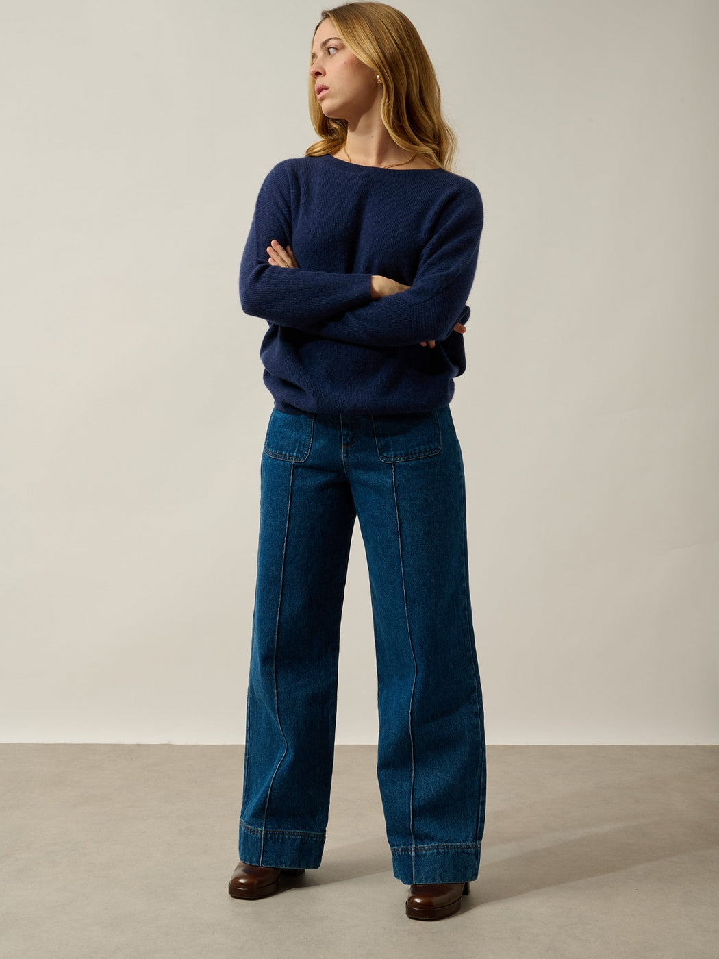 Pull Col Rond Karin - Bleu Nuit