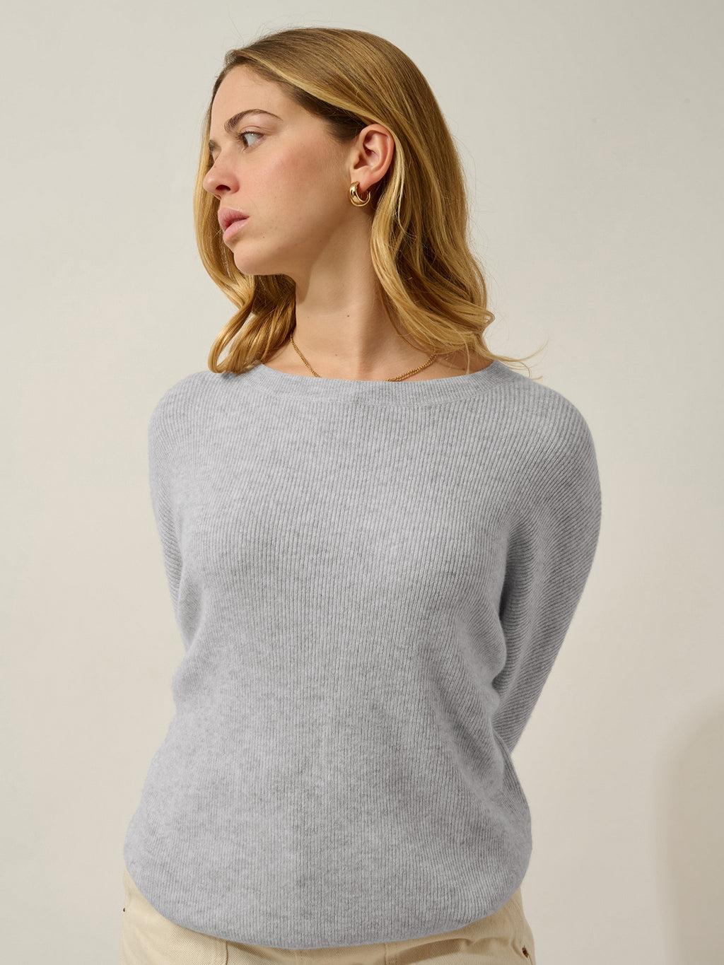 Pull Col Rond Karin - Glacier Chiné