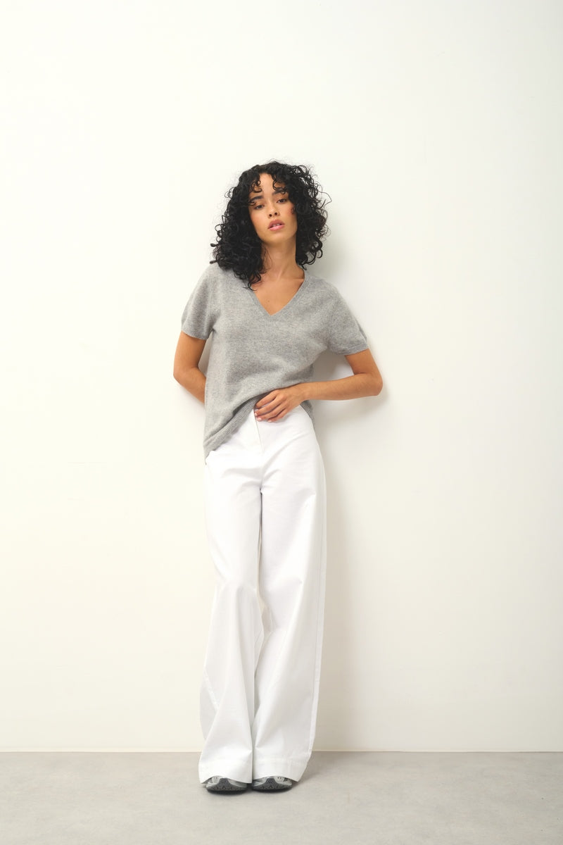 T-Shirt Col V - Kali - Nuage Chiné