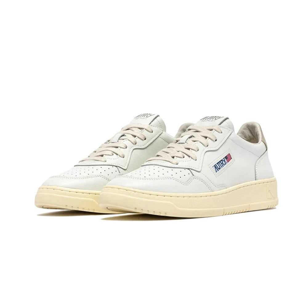 Medalist Low in pelle bianca e beige