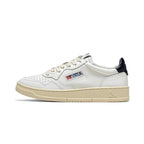 Medalist Low White and Dark Blue Leather