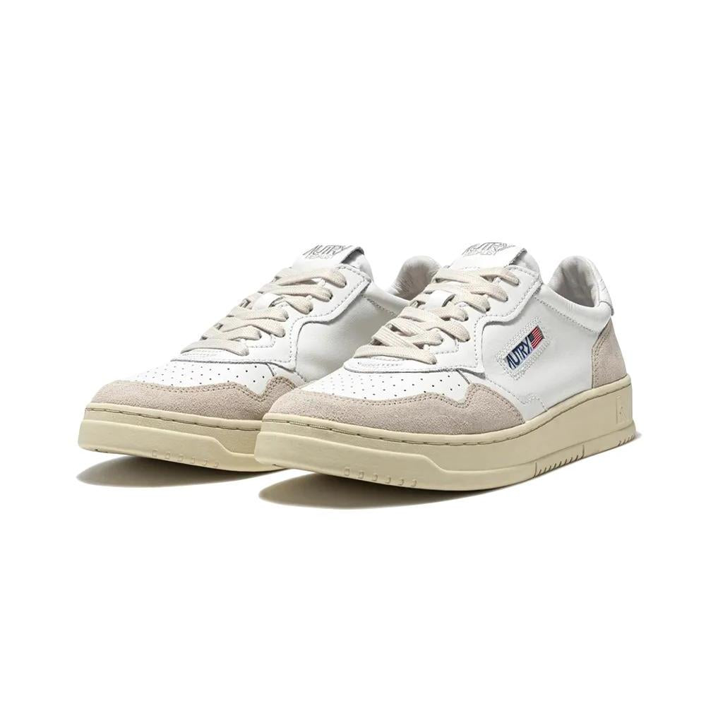 Medalist Low Leather White Beige Suede