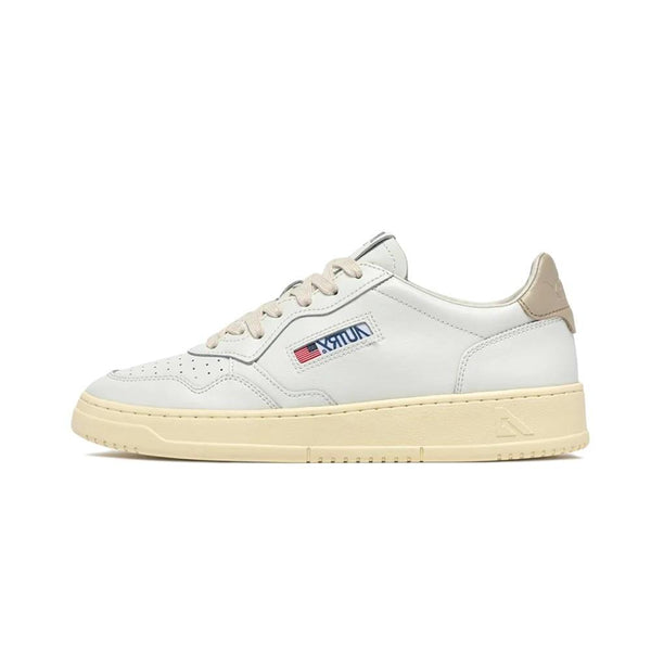 Medalist Low Women Leather White Feather Gray