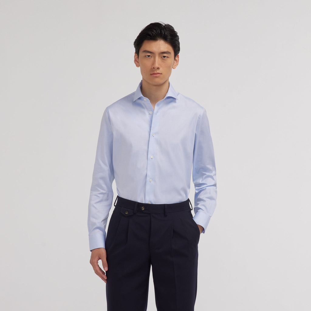 Chemise Premium En Pinpoint Double Retors Bleue