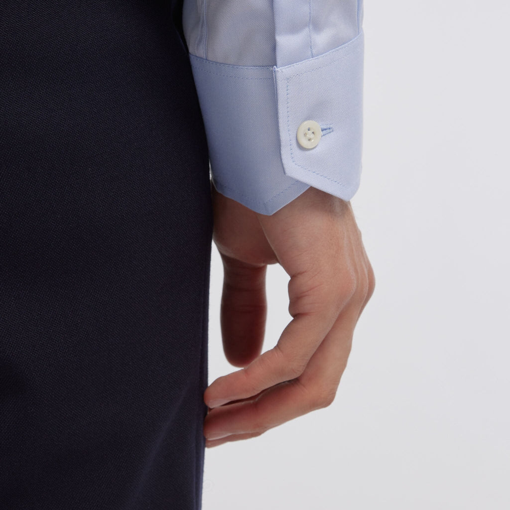 Chemise Premium En Pinpoint Double Retors Bleue