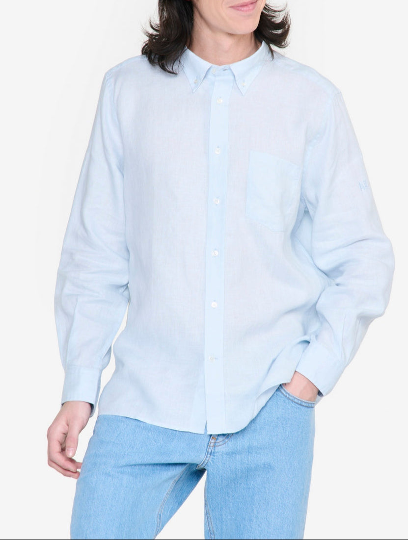 Chemise Manches Longues - Bleu Ciel - Homme