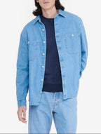 Men’s Long-Sleeved Shirt - Light Bleached Denim