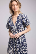 Long Short Sleeve Dress - Navy