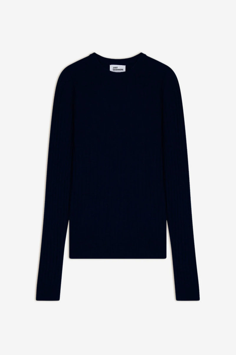 Pull Col Rond - Avana - Navy