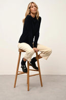 Pull Col Rond - Avana - Navy