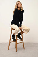 Pull Col Rond - Avana - Navy