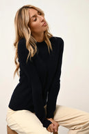 Pull Col Rond - Avana - Navy