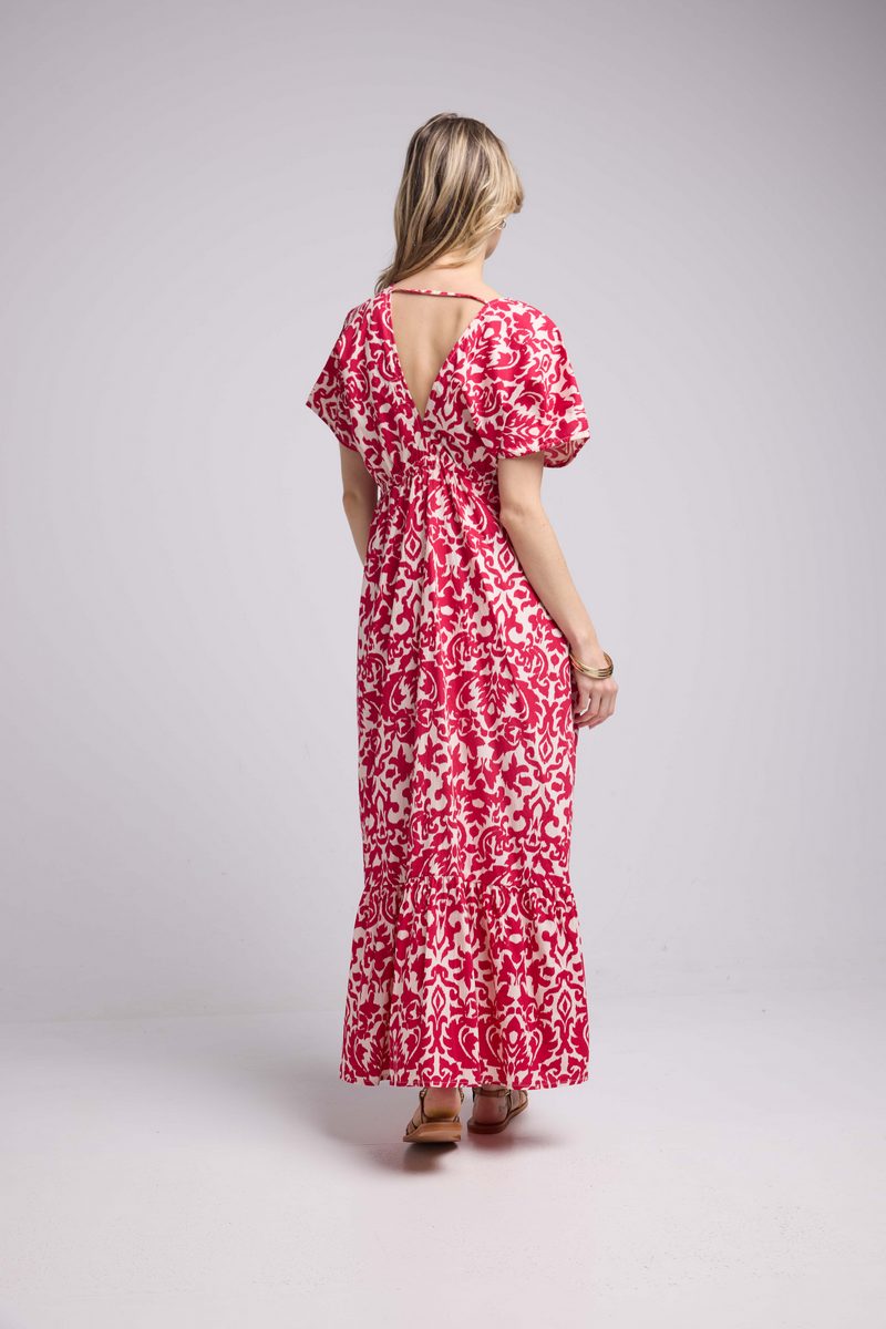 Robe Long Manches Courtes - Bleu
