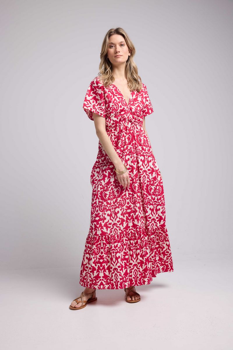 Robe Long Manches Courtes - Bleu