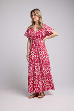 Robe Long Manches Courtes - Bleu