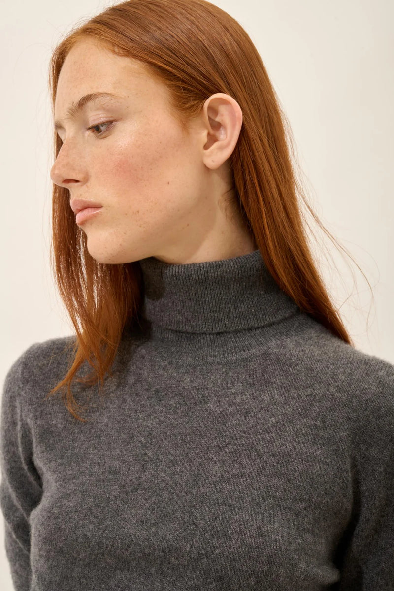 Pull Col Roulé - Ava - Anthracite Chiné