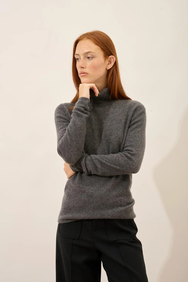 Pull Col Roulé - Ava - Anthracite Chiné