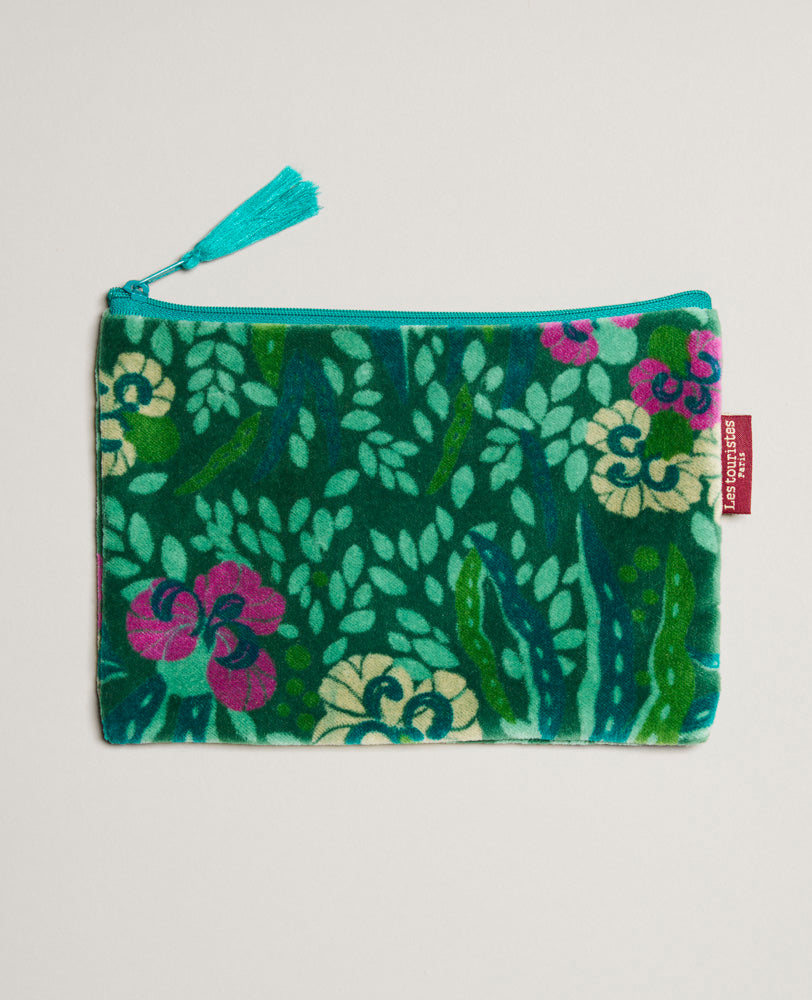 Medium Pouch Velvet - Allegria green