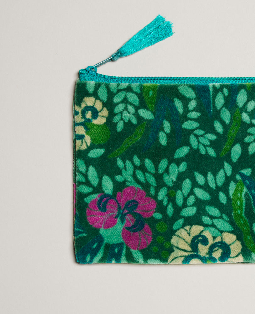 Medium Pouch Velvet - Allegria green