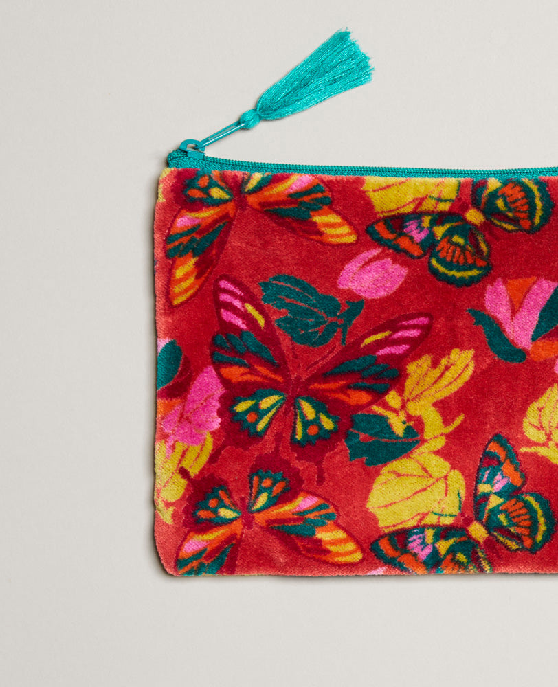 Medium Pouch Velvet - Holy red clay