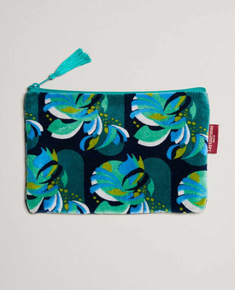 Medium Pouch Velvet - Split navy