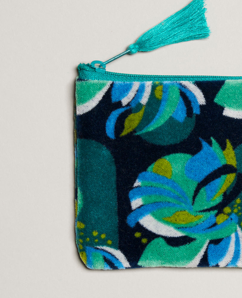 Small Pouch Velvet - Split navy