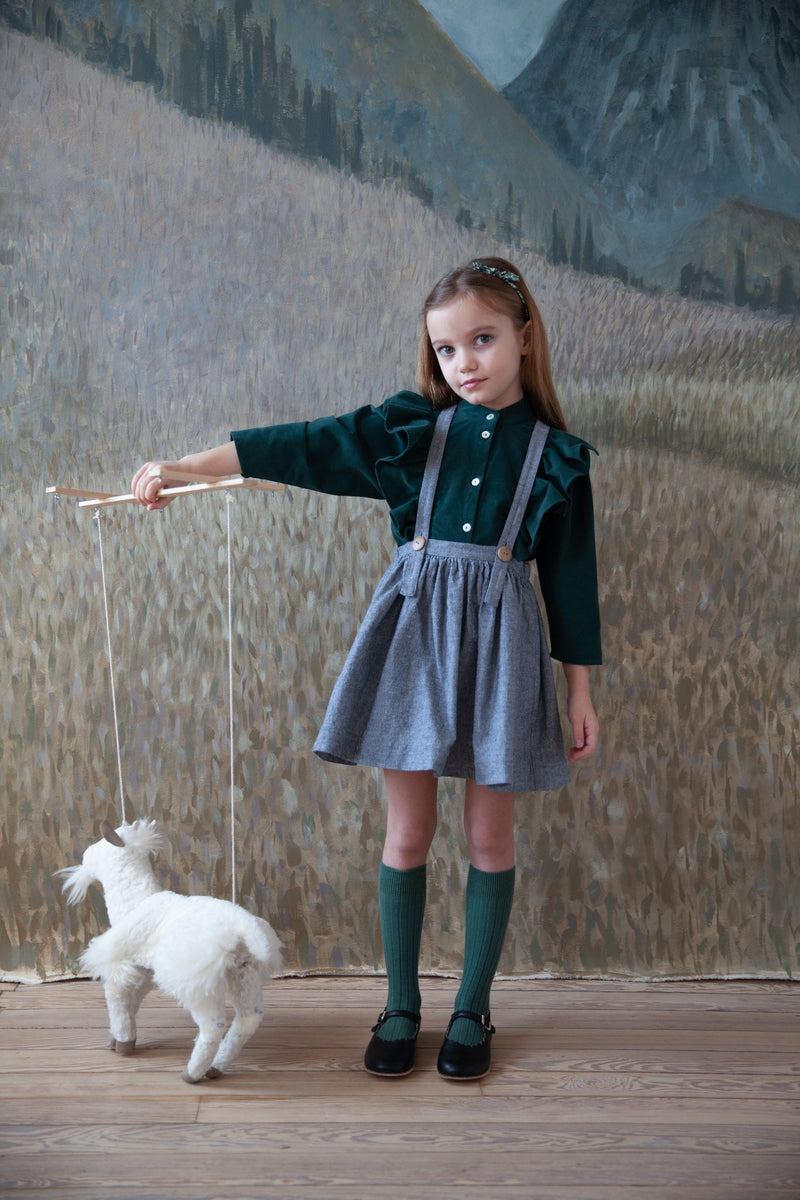 Blusa Edna evergreen - Selección Soor Ploom disponible en amaetc.com, concept store ecológico para niños