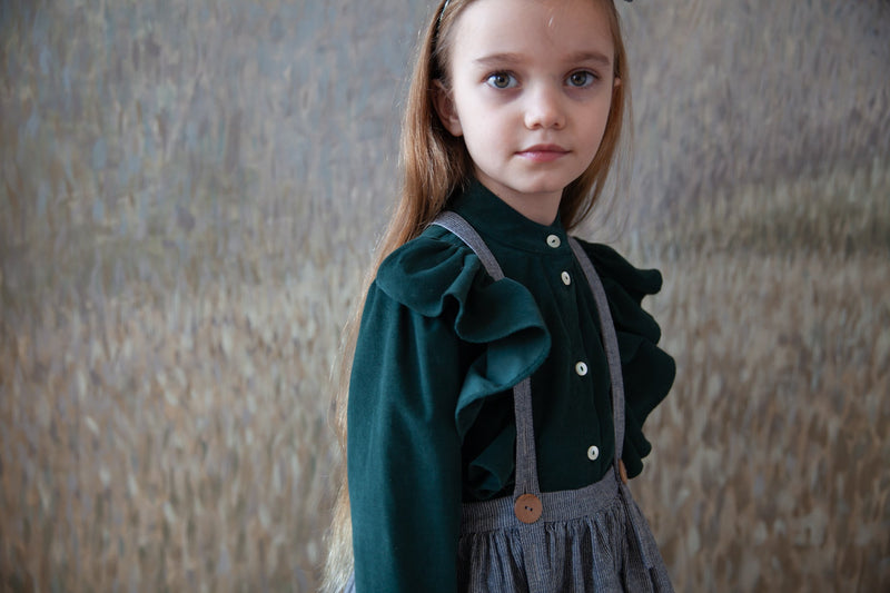 Blusa Edna evergreen - Selección Soor Ploom disponible en amaetc.com, concept store ecológico para niños