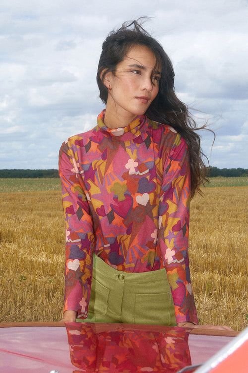 Blouse Impériale Bonne Étoile - Rose Et Orange