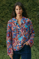 Blouse Narcisse Trèfle - Bleu Et Rouge