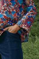 Blouse Narcisse Trèfle - Bleu Et Rouge