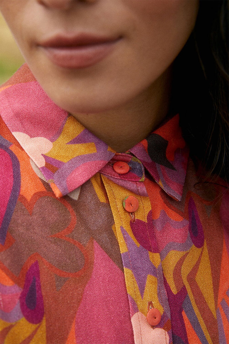 Bonne Étoile Blusa - Rosa Y Naranja