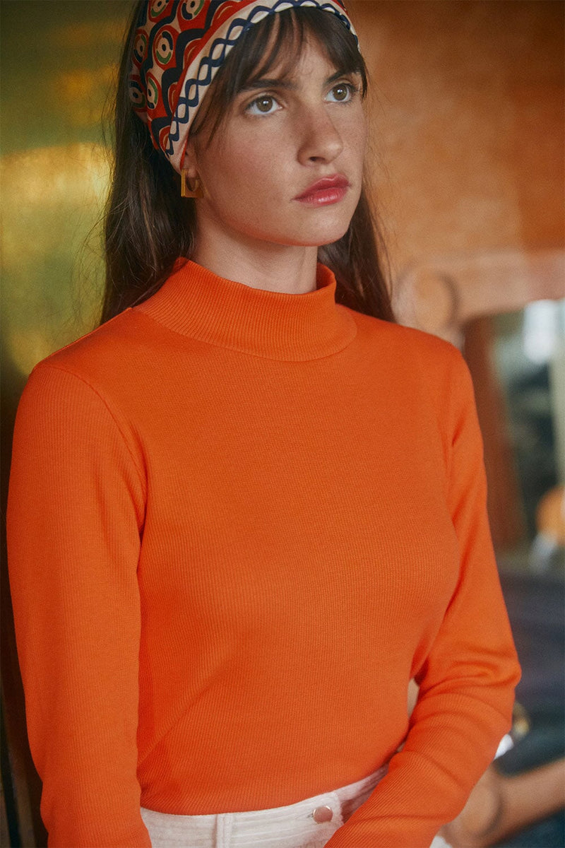 Sous-Pull En Coton Mandarine - Orange