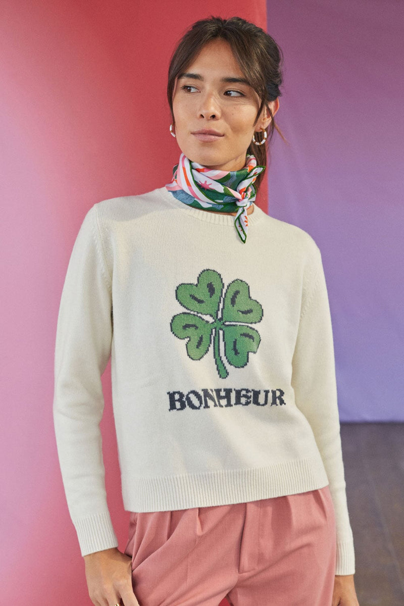 Pull Bonheur En Laine - Blanc