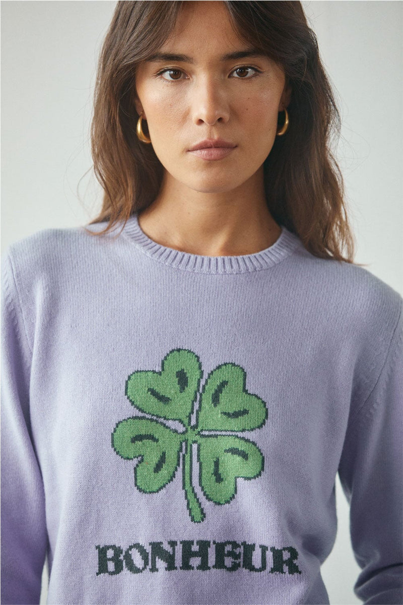 Pull Bonheur Violet En Laine - Violet