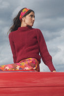 Pull Envoutant En Laine Grenat - Rouge