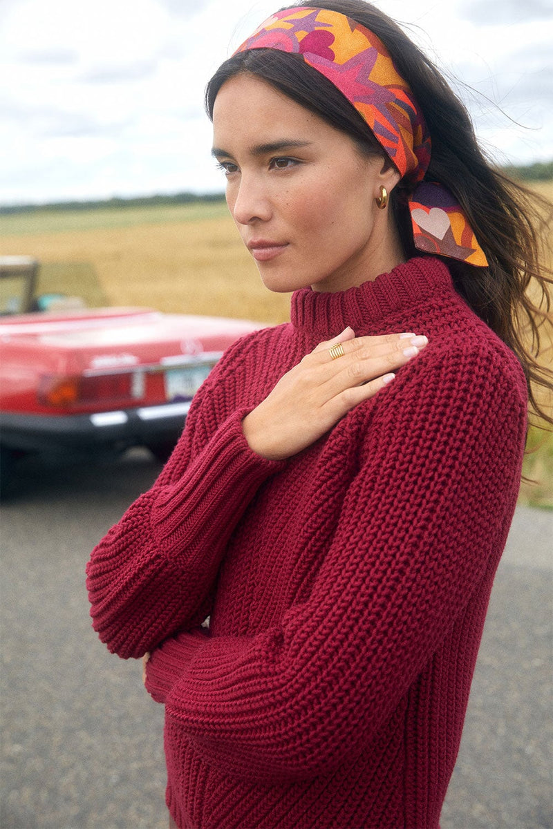 Pull Envoutant En Laine Grenat - Rouge