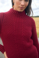 Pull Envoutant En Laine Grenat - Rouge