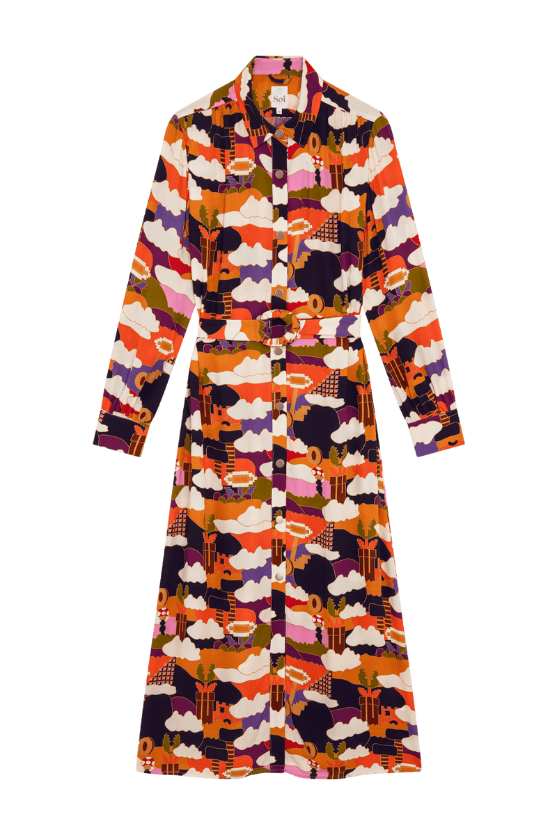 Robe Captivante Royaume Champignon - Orange