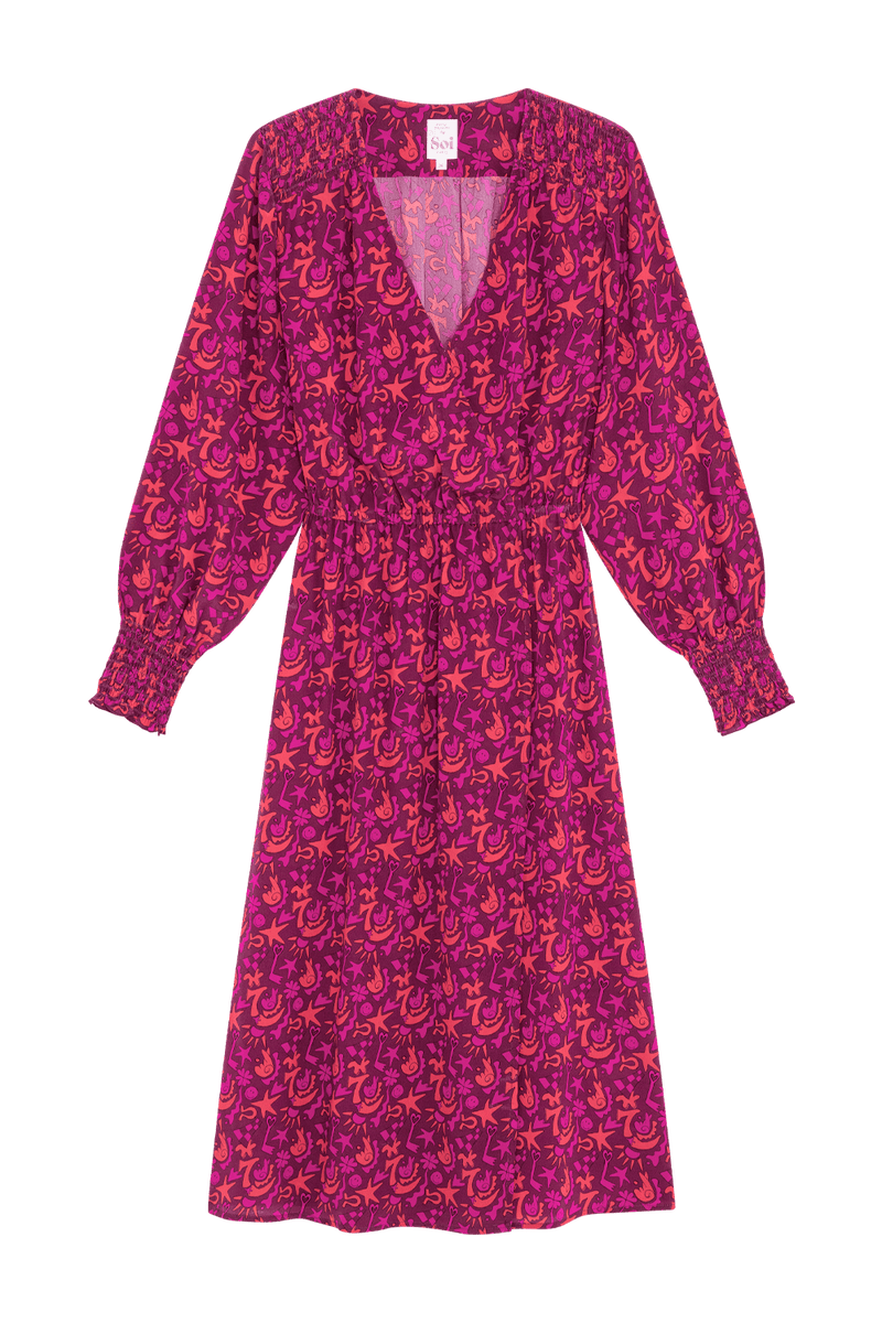 Robe Héroïne En Soie Grigri - Rose