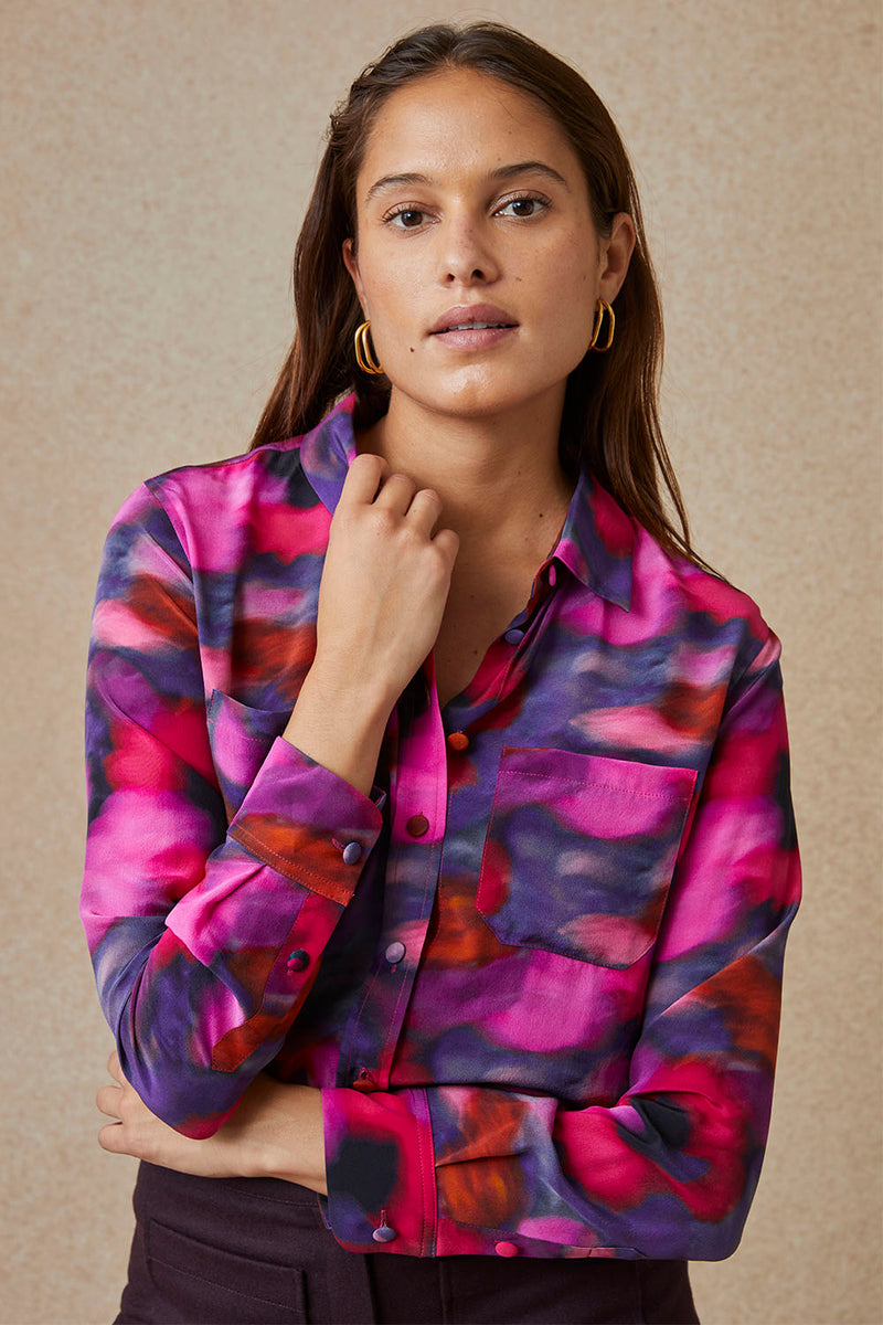 Chemisier En Soie Flora Pivoine