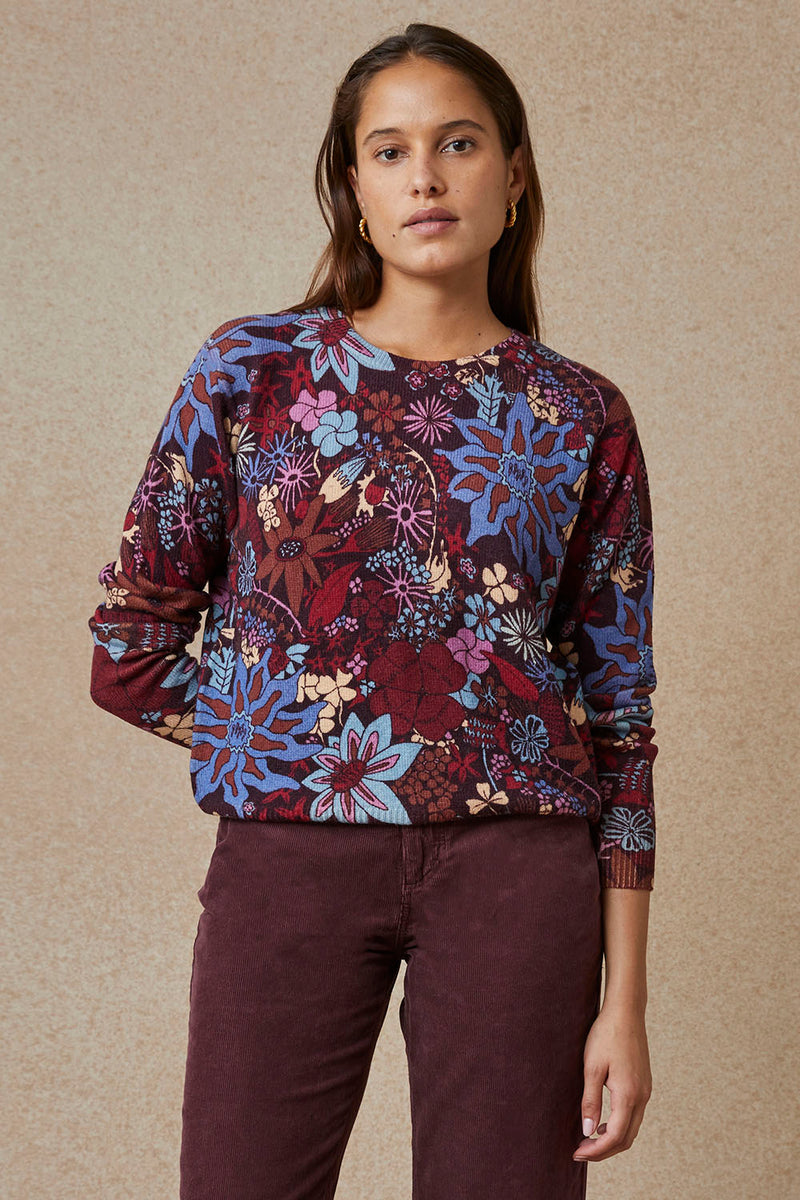 Pull Trèfle Rubis En Laine