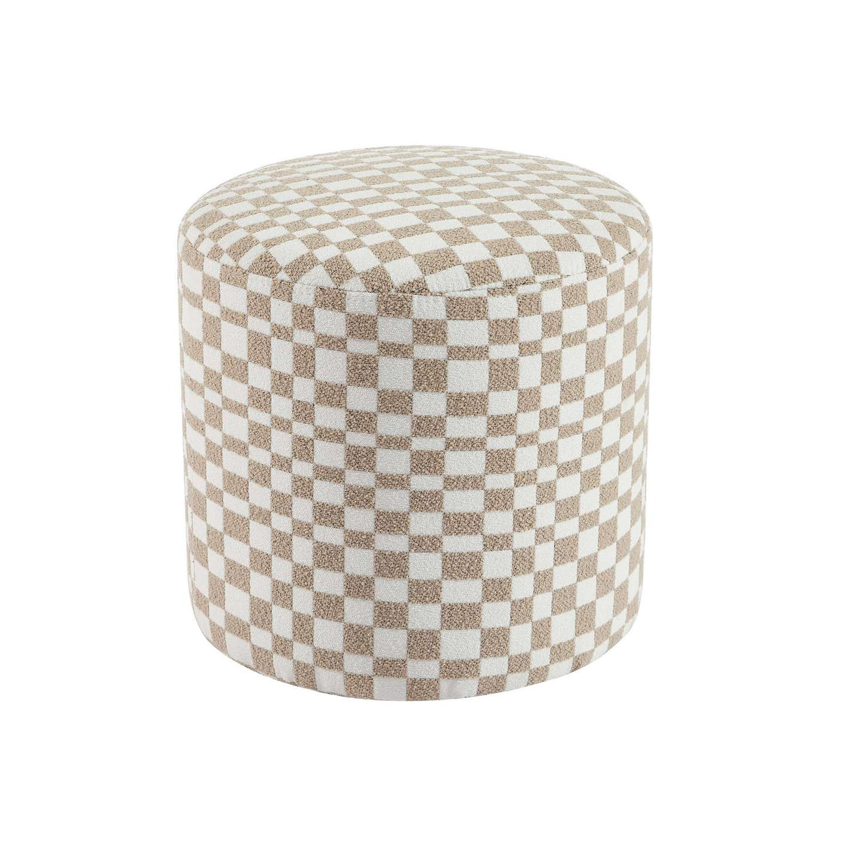 Awa - Pouf - Tessuto a scacchi - Beige