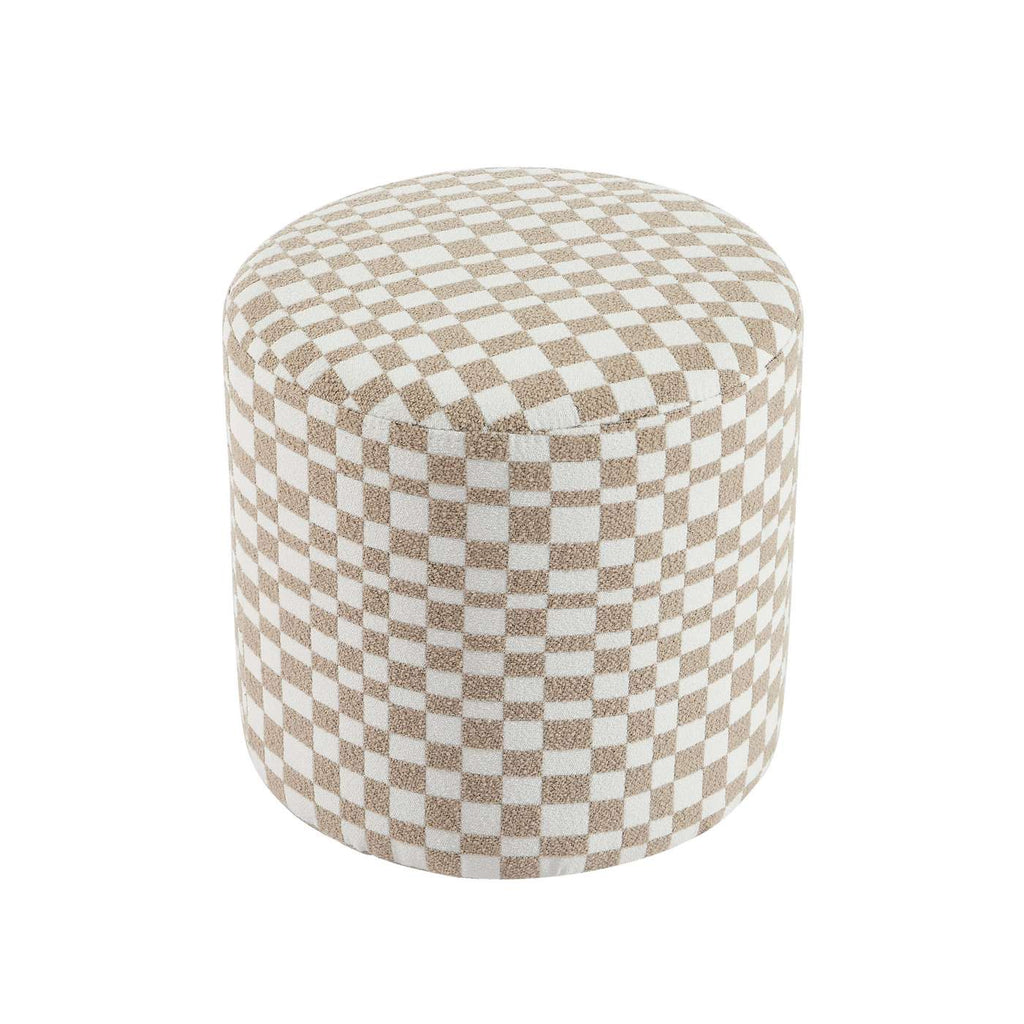 Awa - Pouf - Tessuto a scacchi - Beige