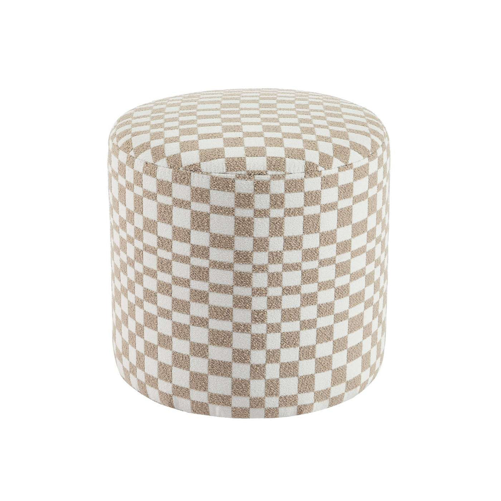 Awa - Pouf - Tessuto a scacchi - Beige