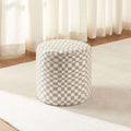 Awa - Pouf - Tessuto a scacchi - Beige