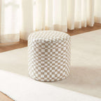 Awa - Pouf - Tessuto a scacchi - Beige