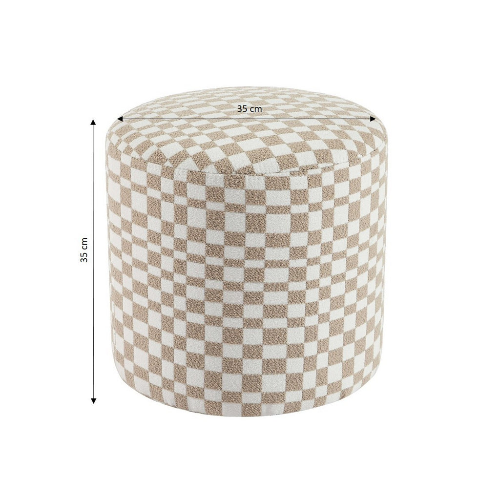 Awa - Pouf - Tessuto a scacchi - Beige
