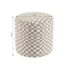 Awa - Pouf - Tessuto a scacchi - Beige