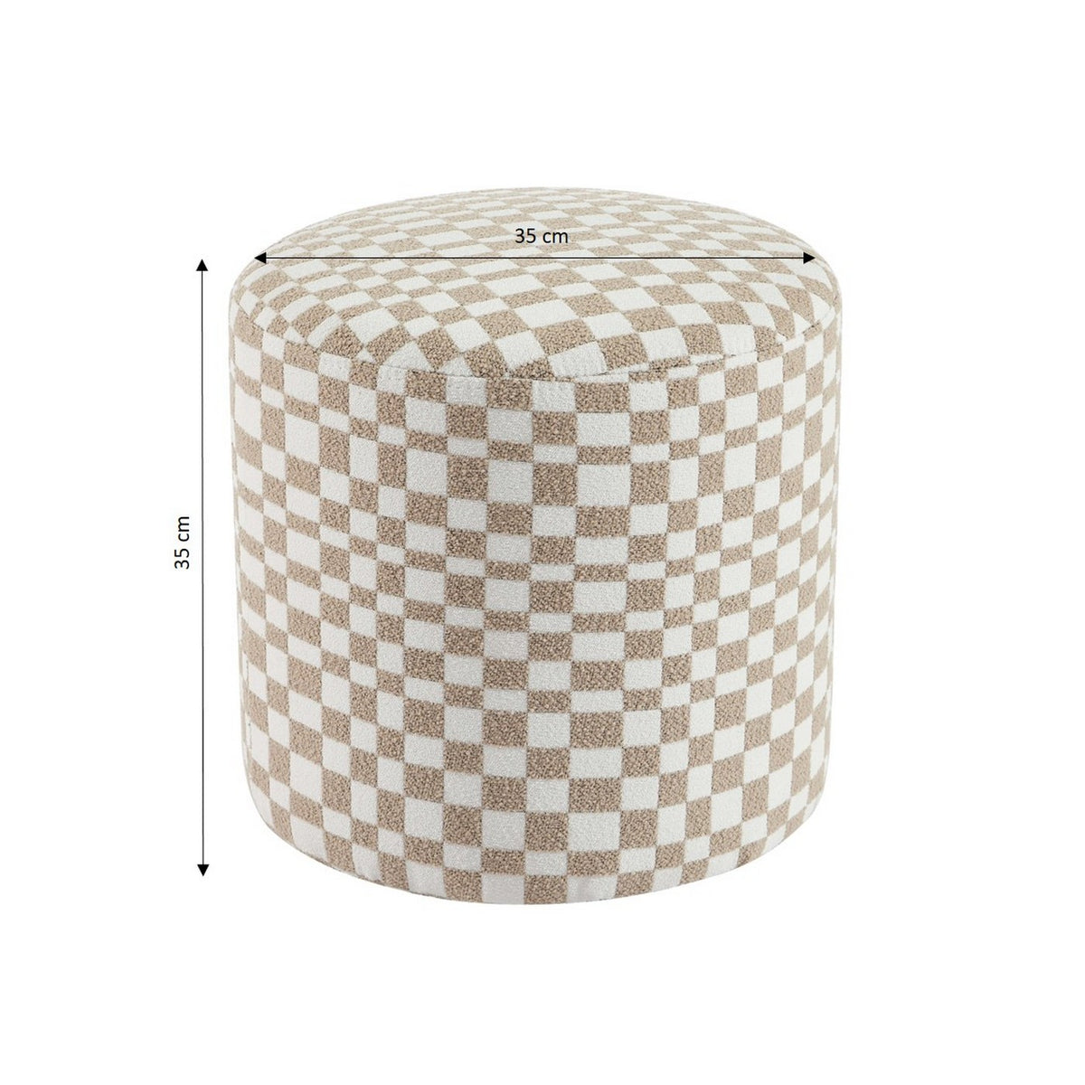 Awa - Pouf - Tessuto a scacchi - Beige